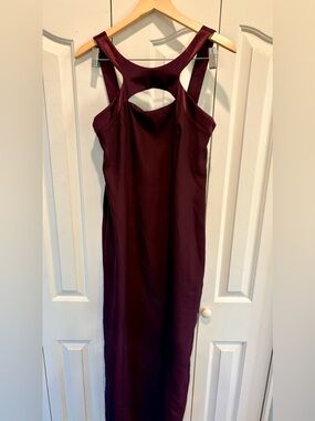 Vintage Y2K Purple Patch Womens Sz AU 14 cutout formal Dress Back Zip VGC